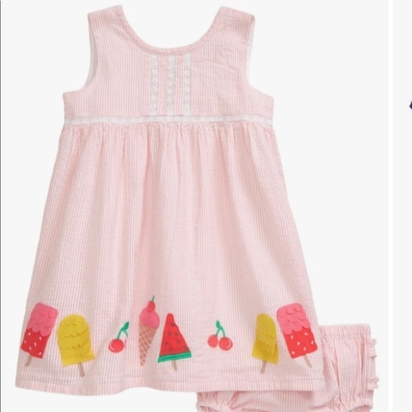NWT Baby Mini Boden ice Cream Searsucker Dress - Picture 1 of 4